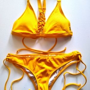 Pink Victoria Secret Bikini Set Yellow